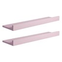 Ver imagem 2 de Kit 2 Prateleiras Porta Quadros 100 X 15cm Rosa Claro Suporte Invisível