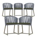 Ver imagem 1 de 5 Cadeiras de Jantar Área Noronha em Alumínio com Pintura Fendi Corda Náutica E13 Trama Original