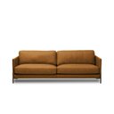 Ver imagem 5 de Sofá Decorativo Karine 3 Lugares Sala de Estar 240cm Pés em Aço Couro Caramelo Manchado G88 - Gran B