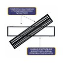 Ver imagem 2 de Kit 5 Ralo Grelha e Caixilho Aço Galvanizado Preto 20x100cm