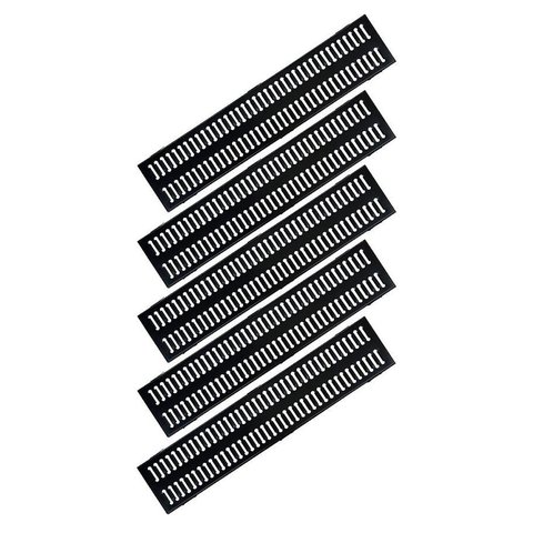 Kit 5 Ralo Grelha e Caixilho Aço Galvanizado Preto 20x100cm