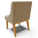 Ver imagem 5 de Kit 6 Cadeiras Decorativas Sala de Jantar Base Fixa de Madeira Firenze Suede Nude/castanho