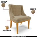 Ver imagem 4 de Kit 6 Cadeiras Decorativas Sala de Jantar Base Fixa de Madeira Firenze Suede Nude/castanho