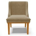 Ver imagem 6 de Kit 6 Cadeiras Decorativas Sala de Jantar Base Fixa de Madeira Firenze Suede Nude/castanho