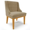 Ver imagem 7 de Kit 6 Cadeiras Decorativas Sala de Jantar Base Fixa de Madeira Firenze Suede Nude/castanho