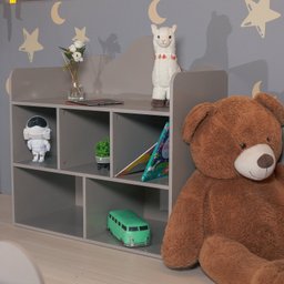 Estante Infantil Montessoriana 100% Mdf com 5 Nichos e Detalhe Orgânico em Formato de Nuvem - 4