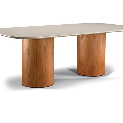 Mesa de Jantar Madri 220cm X 110cm com Vidro Off White
