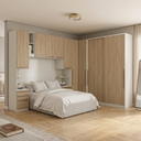 Ver imagem 1 de Guarda Roupa Solteiro Modulado 6 Peças com Cabeceira 9 Portas 6 Gavetas Seletto Seletto Areia/Jequit
