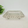 Bandeja Prata Com Cristal 4x20x20cm Quadrada - 4