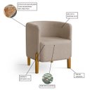 Ver imagem 6 de Poltrona Requinte Linho Elegante Pés Madeira Sala Escritório - Bege