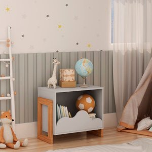 Armário Multiuso Infantil 100% Mdf com Detalhe Orgânico em Formato de Nuvem