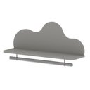 Ver imagem 2 de Prateleira 100% Mdf com Cabideiro em Alumínio Infantil com Detalhe Orgânico em Formato de Nuvem