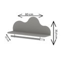 Ver imagem 3 de Prateleira 100% Mdf com Cabideiro em Alumínio Infantil com Detalhe Orgânico em Formato de Nuvem