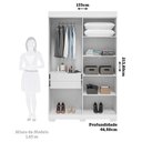 Ver imagem 4 de Guarda-Roupa Casal 4 Portas com Espelho 133cm Willow Espresso Móveis Branco