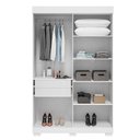 Ver imagem 3 de Guarda-Roupa Casal 4 Portas com Espelho 133cm Willow Espresso Móveis Branco