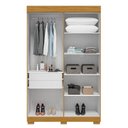 Ver imagem 3 de Guarda-Roupa Casal 4 Portas com Espelho 133cm Willow Espresso Móveis Off White/Cinamomo