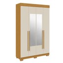 Ver imagem 2 de Guarda-Roupa Casal 4 Portas com Espelho 133cm Willow Espresso Móveis Off White/Cinamomo