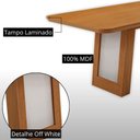 Ver imagem 4 de Conjunto de Jantar Carolina Laminado 6 Lugares Tampo MDF Cadeiras Estofadas Grafite 180cm Moderna