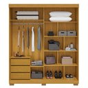 Ver imagem 4 de Guarda-Roupa Casal 100% MDF 2 Portas com Espelho 180cm Freesia Espresso Móveis Bege/Cinamomo/Off White