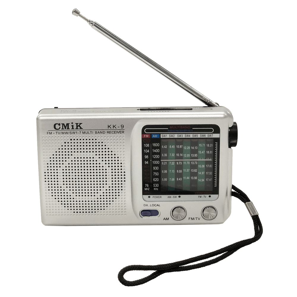 Rádio Portátil Multiband AM/FM 9 Faixas Cinza - CMIK | MadeiraMadeira