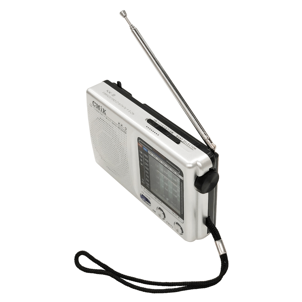 Rádio Portátil Multiband AM/FM 9 Faixas Cinza - CMIK | MadeiraMadeira