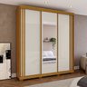Guarda-roupa Casal 3 Portas Flex Color com Espelho 213cm 100% MDF Kamala Espresso Móveis - 1