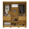 Guarda-roupa Casal 3 Portas Flex Color com Espelho 213cm 100% MDF Kamala Espresso Móveis - 3
