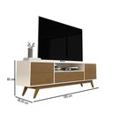Ver imagem 4 de Rack para TV até 72 Polegadas Valencia 3 Portas Off White/Freijó - Giga Móveis