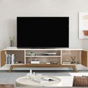 Ver imagem 3 de Rack para TV até 72 Polegadas Valencia 3 Portas Off White/Freijó - Giga Móveis