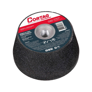 Rebolo Copo Cônico Grão 80 Cortag