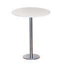 Ver imagem 1 de Mesa Pisa Beta Bistrô Fratini 107,50cm (a) Disco Redondo Inox Tampo Mdp Redondo Branco 70cm (l)