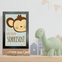 Ver imagem 3 de Kit 4 Quadros Infantil Leão Animais Bichos Frases 20x30cm Titulos Moldura Preta