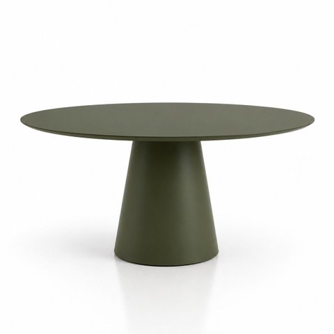Mesa de Jantar Cone Redondo 80 cm Laca Verde Musgo