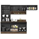 Ver imagem 4 de Cozinha Modulada em Aço 5 Peças 8 Portas 3 Gavetas Cristaleira Rodapé PVC Exclusive Itatiaia Preto/Grafite