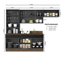 Ver imagem 3 de Cozinha Modulada em Aço 5 Peças 8 Portas 3 Gavetas Cristaleira Rodapé PVC Exclusive Itatiaia Preto/Grafite