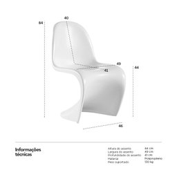 Cadeira Panton - Acabamento fosco - Branco - 6