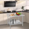 Takywep Mesa de Trabalho Inox 122x61cm com Prateleira Ajustável Prata - 8