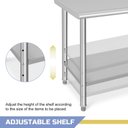 Ver imagem 7 de Takywep Mesa de Trabalho Inox 122x61cm com Prateleira Ajustável Prata
