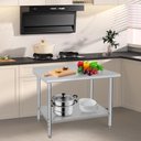 Ver mais imagens de Takywep Mesa de Trabalho Inox 122x61cm com Prateleira Ajustável Prata