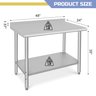 Takywep Mesa de Trabalho Inox 122x61cm com Prateleira Ajustável Prata - 3