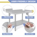 Ver imagem 5 de Takywep Mesa de Trabalho Inox 122x61cm com Prateleira Ajustável Prata