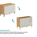 Ver imagem 6 de Cozinha Completa Modulada 100% MDF 5 Peças com 13 Portas e Tampo 270cm Noruega Espresso Móveis Bege/Amêndoa/Off White