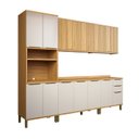 Ver imagem 3 de Cozinha Completa Modulada 100% MDF 5 Peças com 13 Portas e Tampo 270cm Noruega Espresso Móveis Bege/Amêndoa/Off White