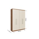 Ver imagem 4 de Guarda Roupa 4 Portas Moderno Dormitorios Bege/Freijó/Off White