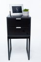 Ver imagem 2 de Mesa de Cabeceira Industrial Preto Eco 40cm com 2 Gavetas Base Preta Enviamos Montado