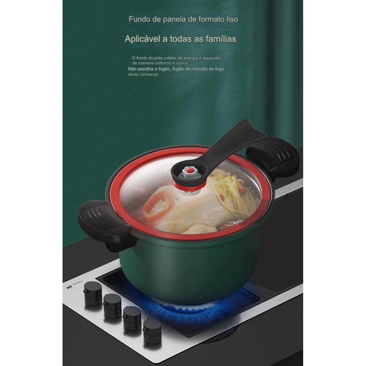Panela Micro Pressao Vacuo 3,5 Litros Cozinha Sopa Caldo Legumes Vapor Refeiçao Rapido Preparo Antia - 6