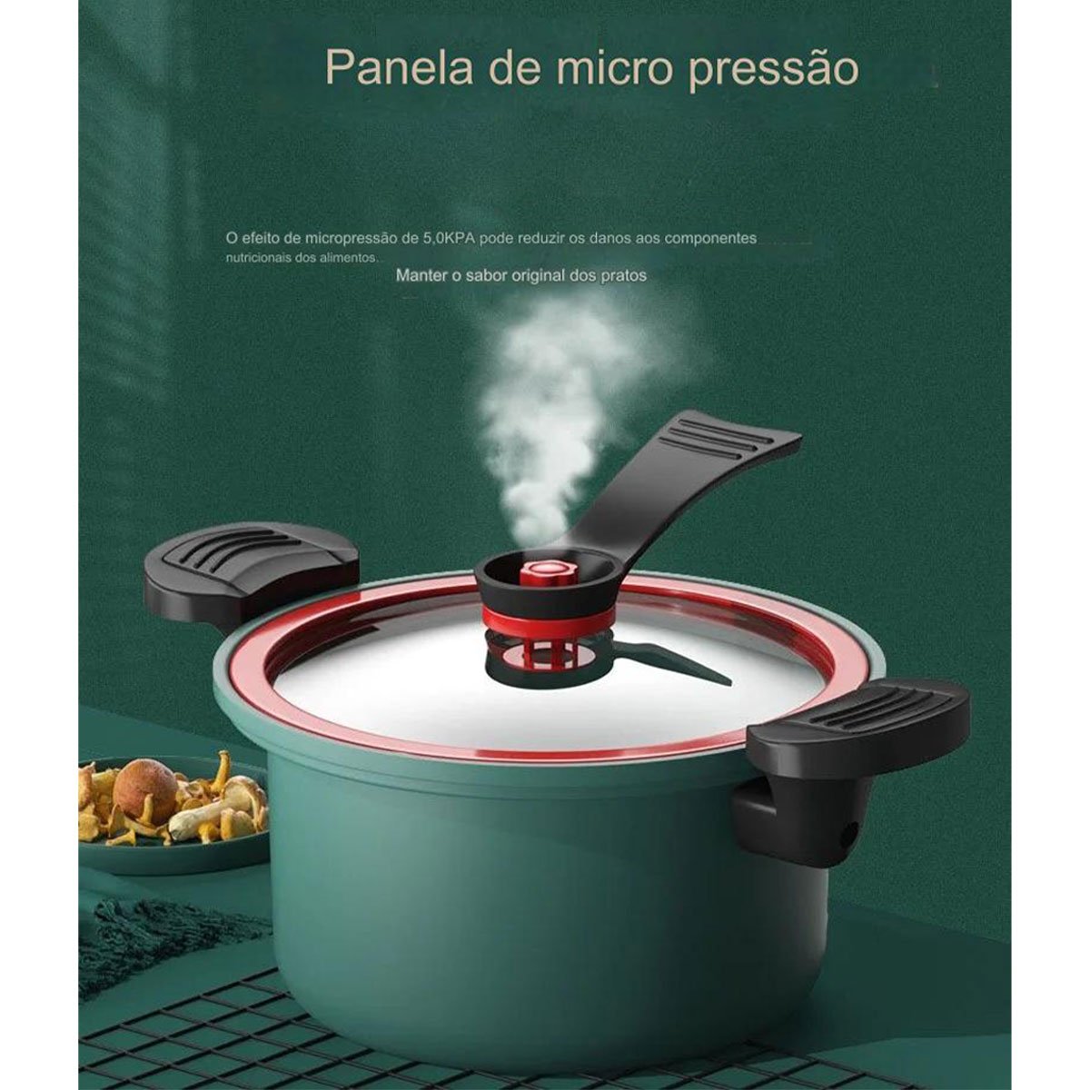 Panela Micro Pressao Vacuo 3,5 Litros Cozinha Sopa Caldo Legumes Vapor Refeiçao Rapido Preparo Antia - 9