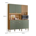 Ver imagem 7 de Armário de Cozinha Compacta 7 Portas 2 Gavetas Tropical Verde/Freijó