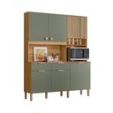 Ver imagem 2 de Armário de Cozinha Compacta 7 Portas 2 Gavetas Tropical Verde/Freijó
