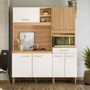 Ver imagem 2 de Armario Cozinha 7 Portas e 1 Gaveta Yara Freijo-off White-ripado Freijo-off White-ripado